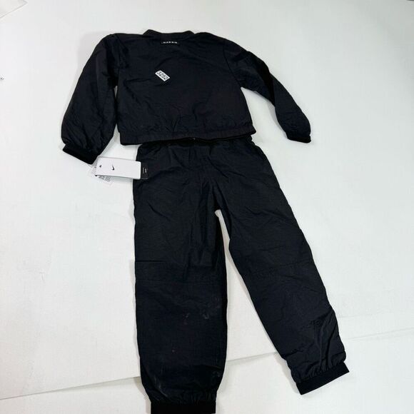 Nike Air Pant Set Boys Small 5 Two Piece Jogger Set Black Full Zip Swoosh - Picture 4 of 7